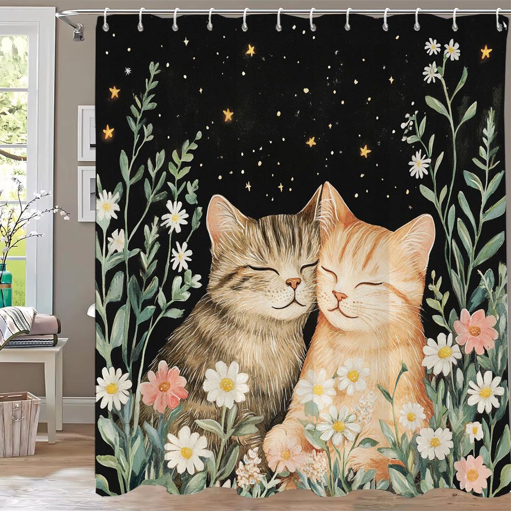 

Modern Minimalist Pebble Water Ripple pattern Shower Curtain,Printed Fabric Bathroom Curtains,Home Decoration Curtain With Hooks 90x180cm-35x70in