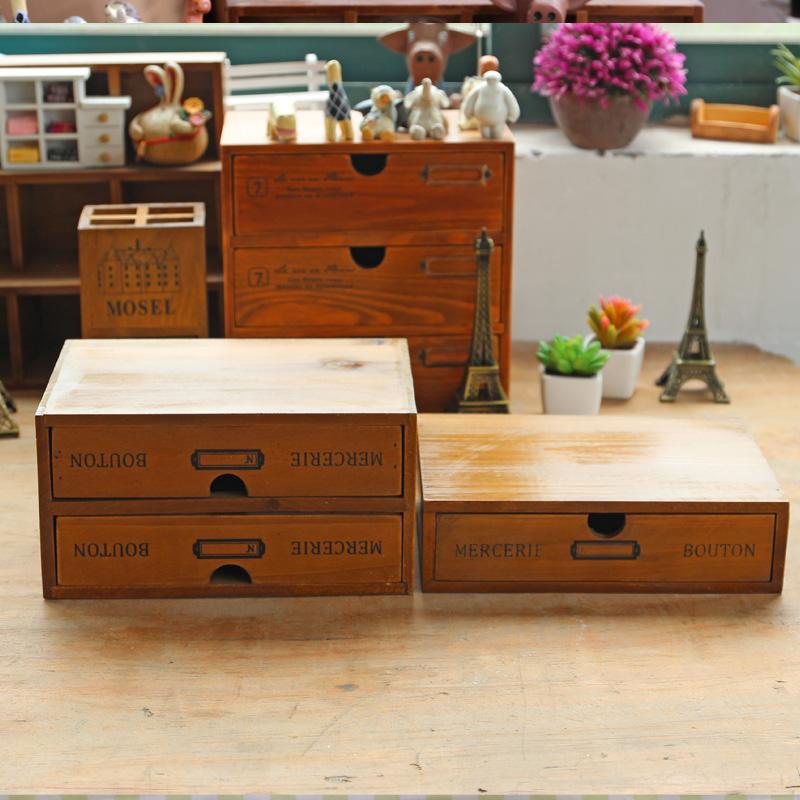 Wooden Box Storage Wooden Drawer Chest of Drawers Cosmetic Jewelry Organizer Office Home Decor Desktop Storage Box  WF