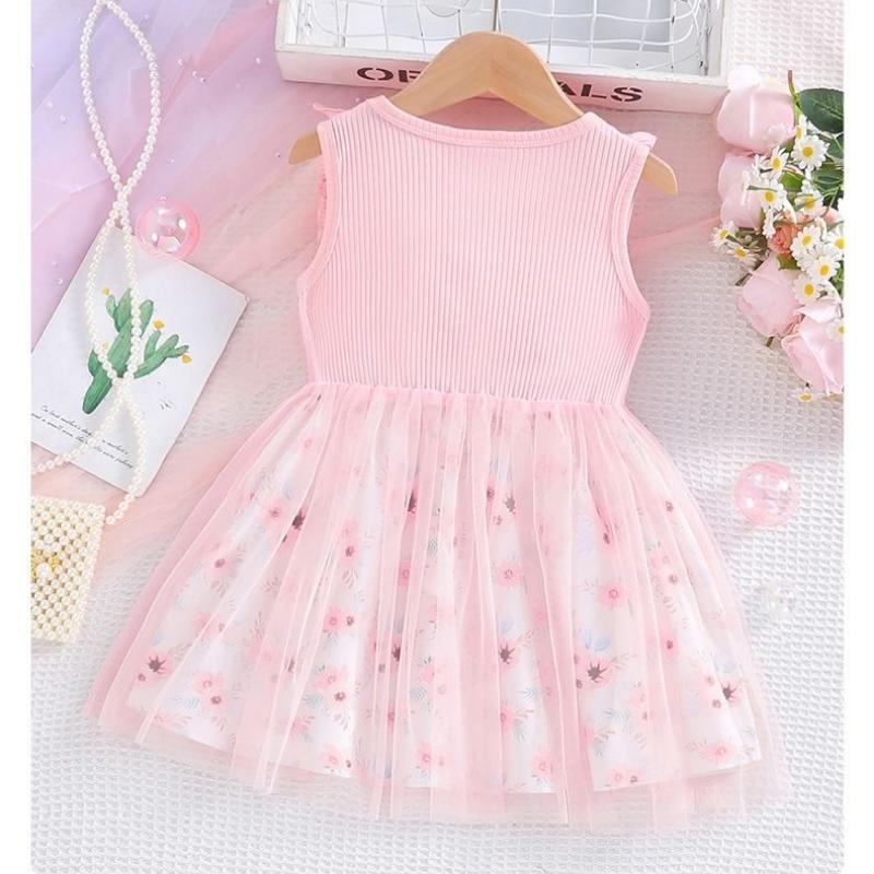 Girls' Fashion Dress - Summer - Cute Children's Tulle Princess Dress with Bow