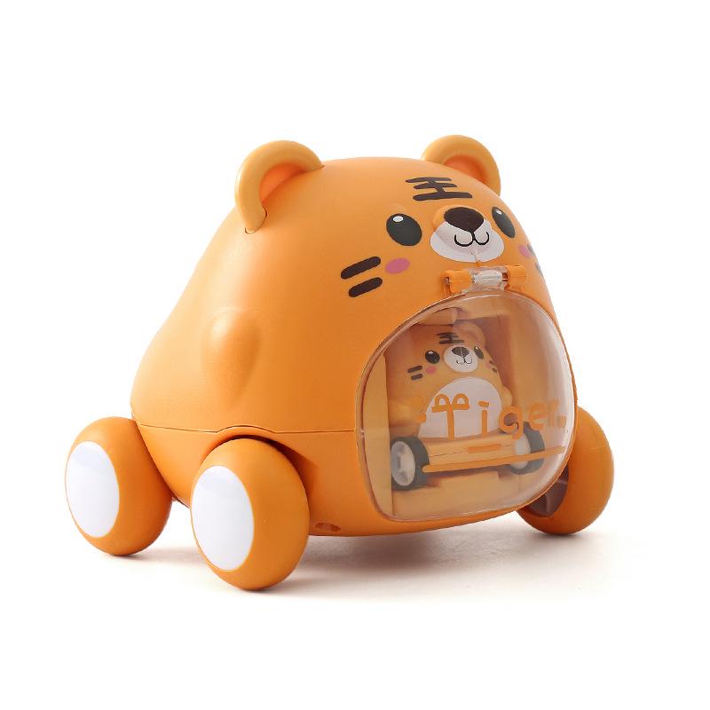 Manqi Cartoon Cute Pet Ejection Toy Car - Trendy Inertia Toy for Kids