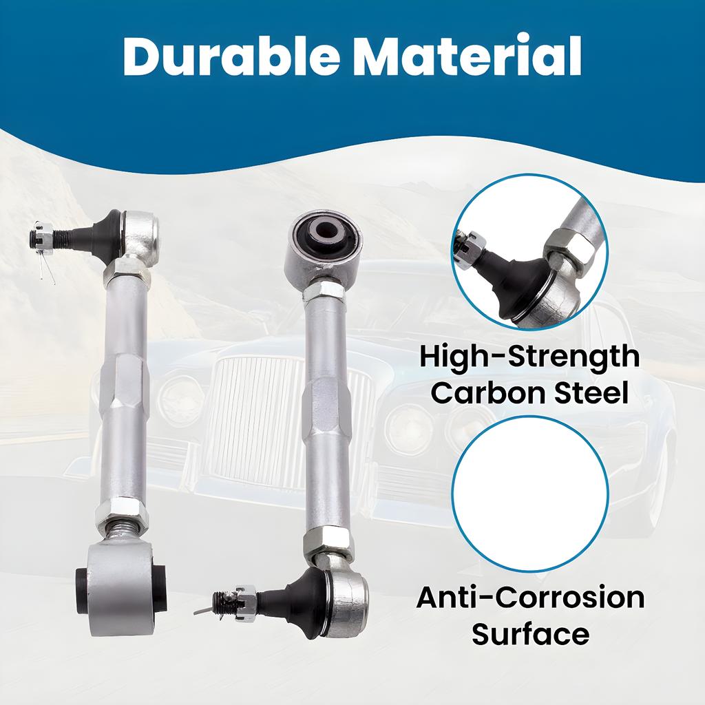 Rear Toe Control Arms Kit Adjustable for Lexus IS300 2001-2005 GS300 1998-2005 Silver Steel New