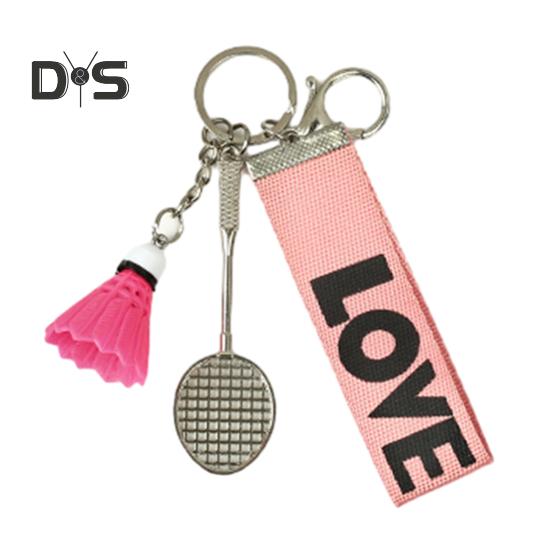 

Мини-брелок для бадминтона, бадминтонная ракетка, рюкзак, спортивный брелок, подарки для любителей бадминтона розовый