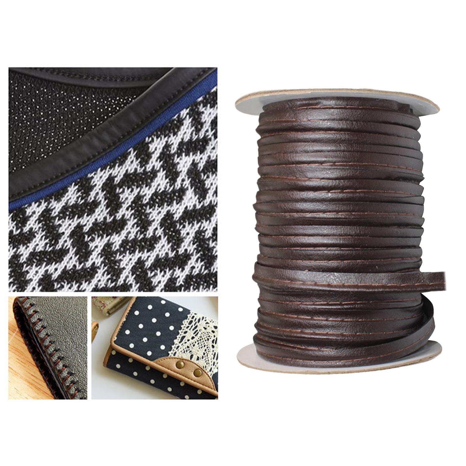 

50 Yards Pu Leather Fold Bias Tape for Sewing Hemming Quilting Decorating коричневый