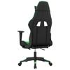 Vidaxl Massage Gaming Chair With Footrest, Black-Green, Eco-Leather