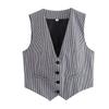 Dames Retro Ensfarget Godterifarge V-hals Kort Dressvest