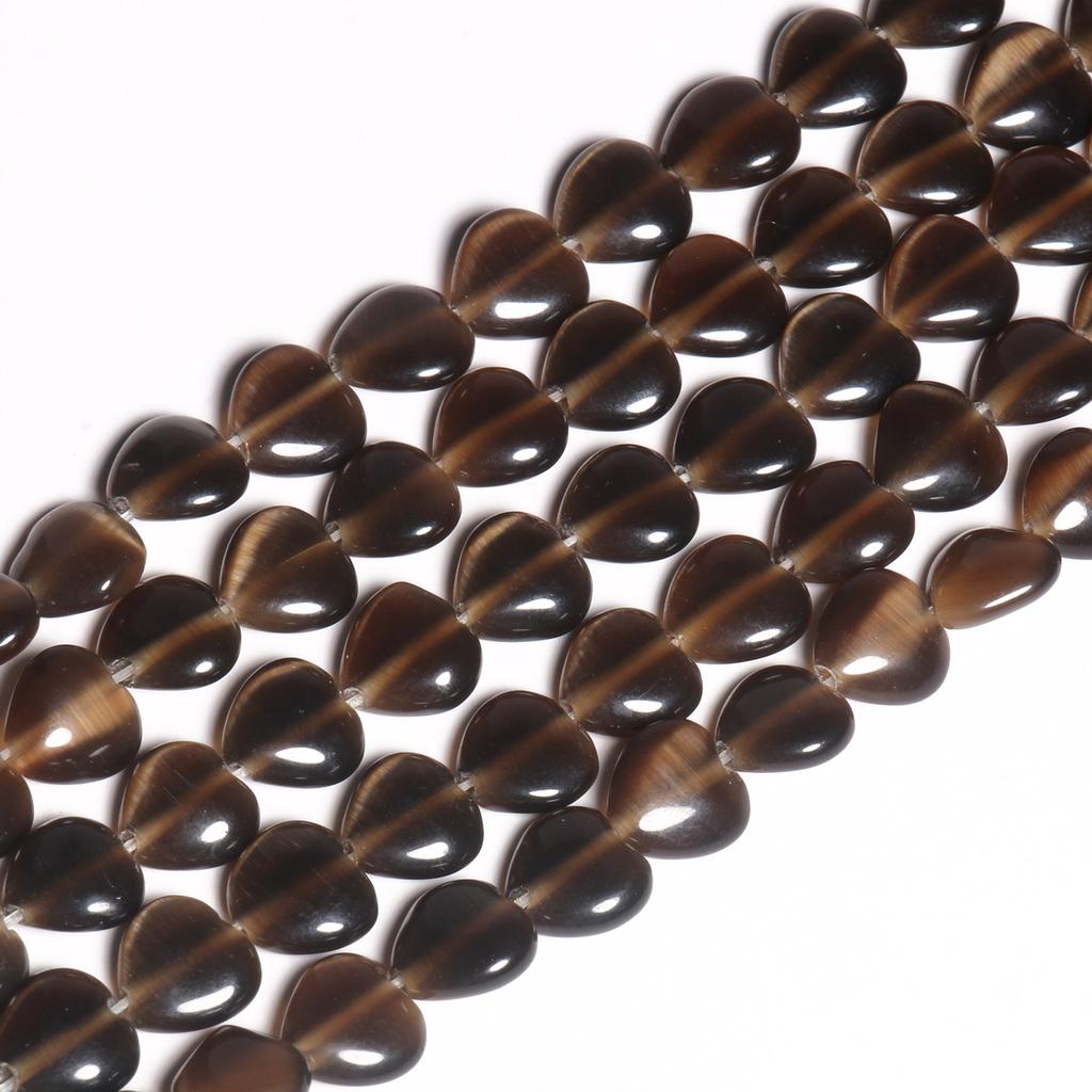 1 Stück Natursteinperlen 8 mm Katzenauge Mondstein Opal Herzformen Mix Farbe Lose Spacer Perlen für Schmuckherstellung DIY Armband Halskette