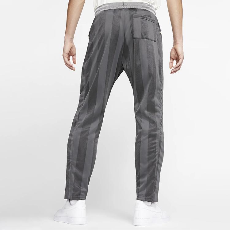 Nike X Pigalle Co-Branded Stripe-Tie Fitted Mid-Rise Track Pants Spring Collection Men Bottoms Charcoal-Black CI9950-060