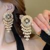 Silver Needle Retro Rhinestone Water Drop Tassel Earrings – Ethnic, New Chinese Style, Unique, Creative Heavy Industry Design