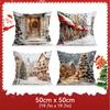 Christmas Themed Winter Street Houses Cushions Pillowcase Cushion Cover Throw Pillow Sofa Decoration Pillowcover Home Car Decor