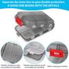 Double-layer small pill box Portable pill box Transparent 10-cell sealed medicine storage box camping equipment survival kit