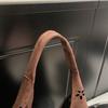 Floral Cutout Suede Hobo Bag with Open Top Design Large Capacity Fashion Shoulder Bag