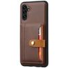For Samsung Galaxy S25 Case Calf Texture Card Holder PU Leather + TPU Kicsktand Phone Cover