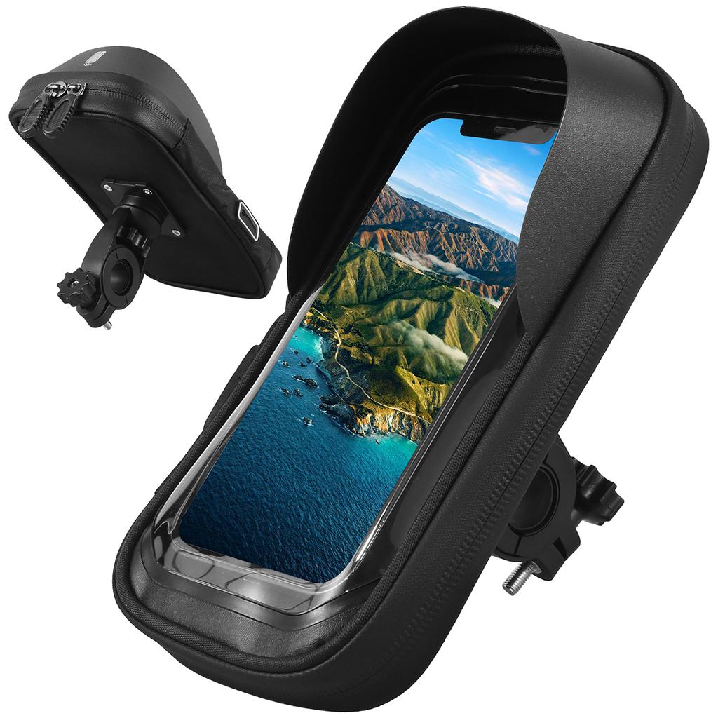 Handlebar Bag Phone Holder Bike Front Frame Phone Bag Waterproof Bicycle Motorcycle Cycling Bag Handy E-Bike Pouch 360°