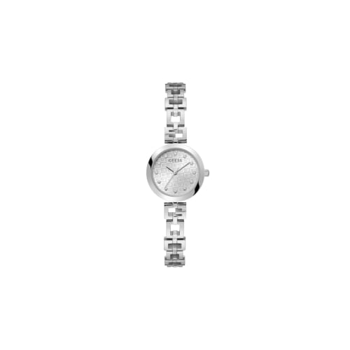 

Guess Watches Women s 26mm Analog Stainless Steel Watch with Silver G-Link Bracelet, Officially Imported