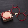 Adjustable Woven Crucifix Bracelet for Fashionable Couple Braided Rope Handchain Trendy Unisex Wristband Accessories