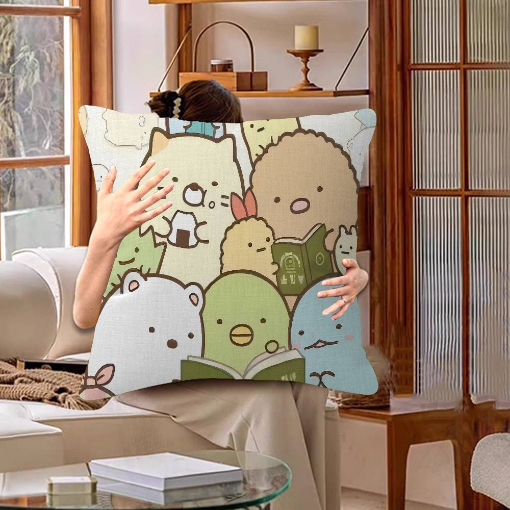 Cartoon S-Sumikko Cute G-Gurashis Pillow Cover Sofa Cushion Cover Home Room Decoration Children Gift