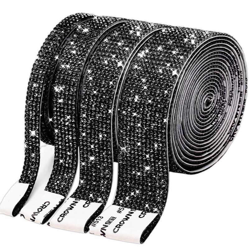 

Self Adhesive Rhinestone Strip 6 Rows Wide 1 35CM Flexible Crystal Rhinestone Tape for DIY Crafting Jewelry Embellishment Accessories One size чёрный