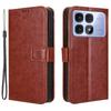 For Xiaomi Redmi K70 Ultra Phone Stand Case Crazy Horse Texture PU Leather Cover Wallet