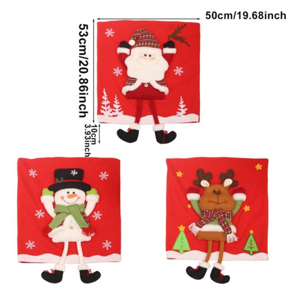 3D Doll Design Christmas Chair Cover Cloth Snowman Chair Cover Santa Chair Cover  Holiday Festival