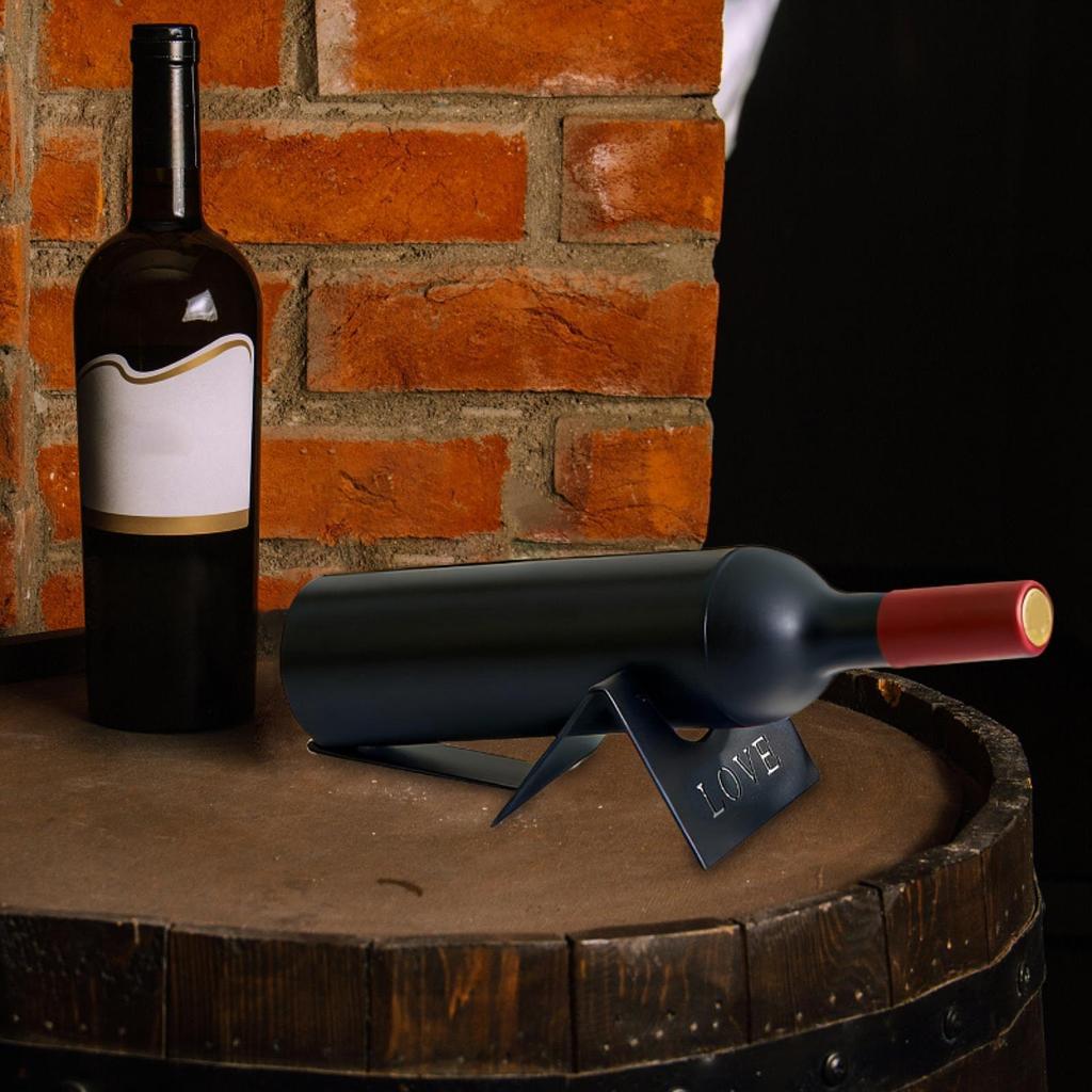 Countertop Wine Bottle Holder Display Rack Single Metal Ornament Decorative Freestanding Tabletop Wine Rack for Hotel Home
