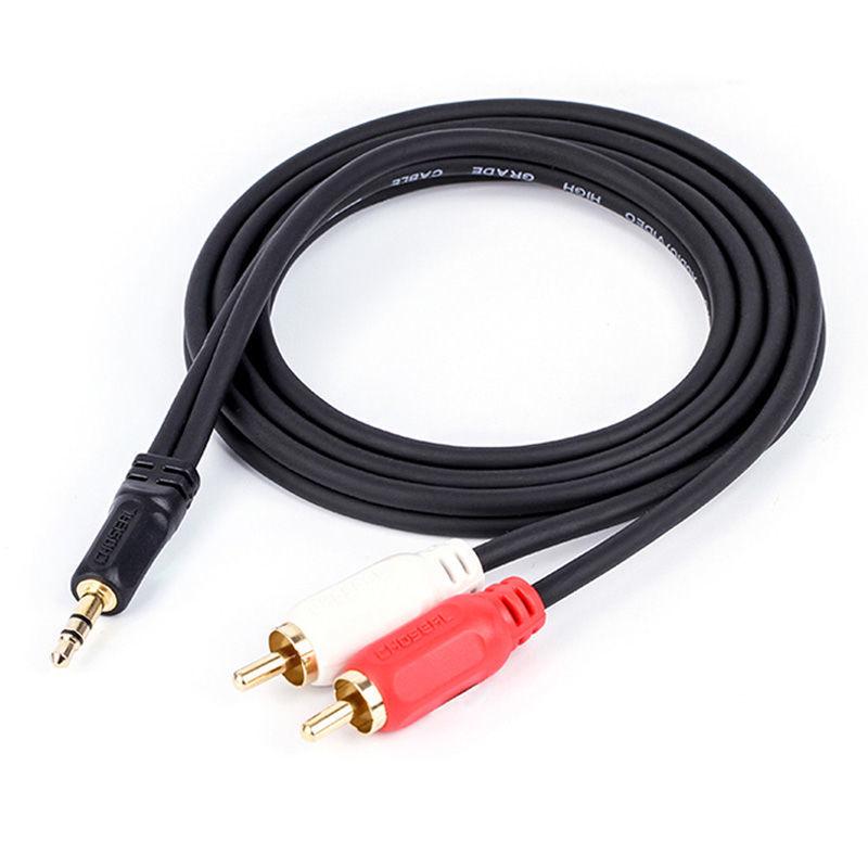 3.5mm To Dual RCA Male Audio Output Cable for Mobile, PC, Headphones, Speakers & Amplifiers