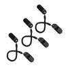 3pcs Black Retainer Hat Clip for Fishing Apparel Holder and Coiled Cord Leash Sailing Hat Clip