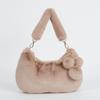 Fogni Fur Hobo Crossbody Bag Beige Maiab0017