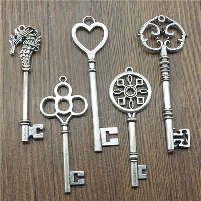 2 Stück Anhänger Schlüssel Antik Silberfarbe Vintage Schlüsselanhänger Anhänger Schmuck Retro Schlüsselanhänger Für Schmuckherstellung