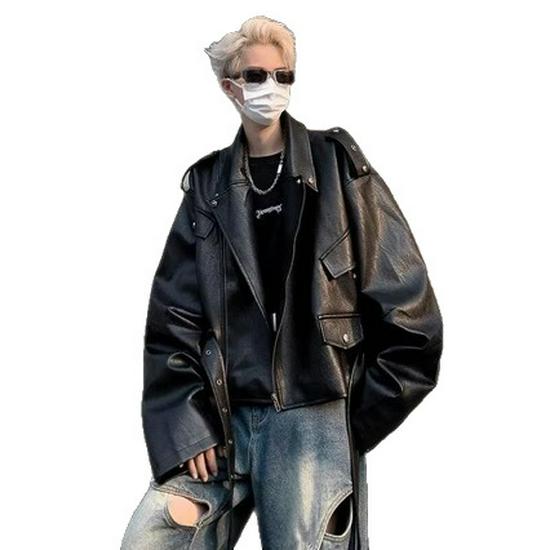 Men's Retro Street Style PU Leather Motorcycle Jacket
