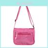 Nylon Square Shoulder Bag With Transparent Compartment For Daily Casual Use