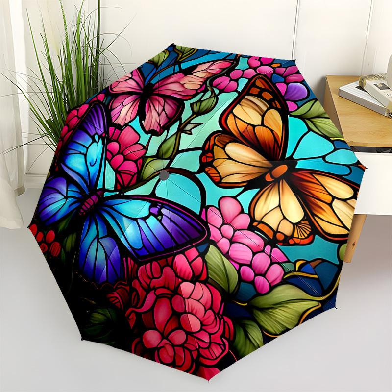 

Butterfly Color RetroThemed Automatic Opening and Closing umbrella 8 Ribs, Suitable for Leisure and Going Out, Outdoor Accessory, Gothic S