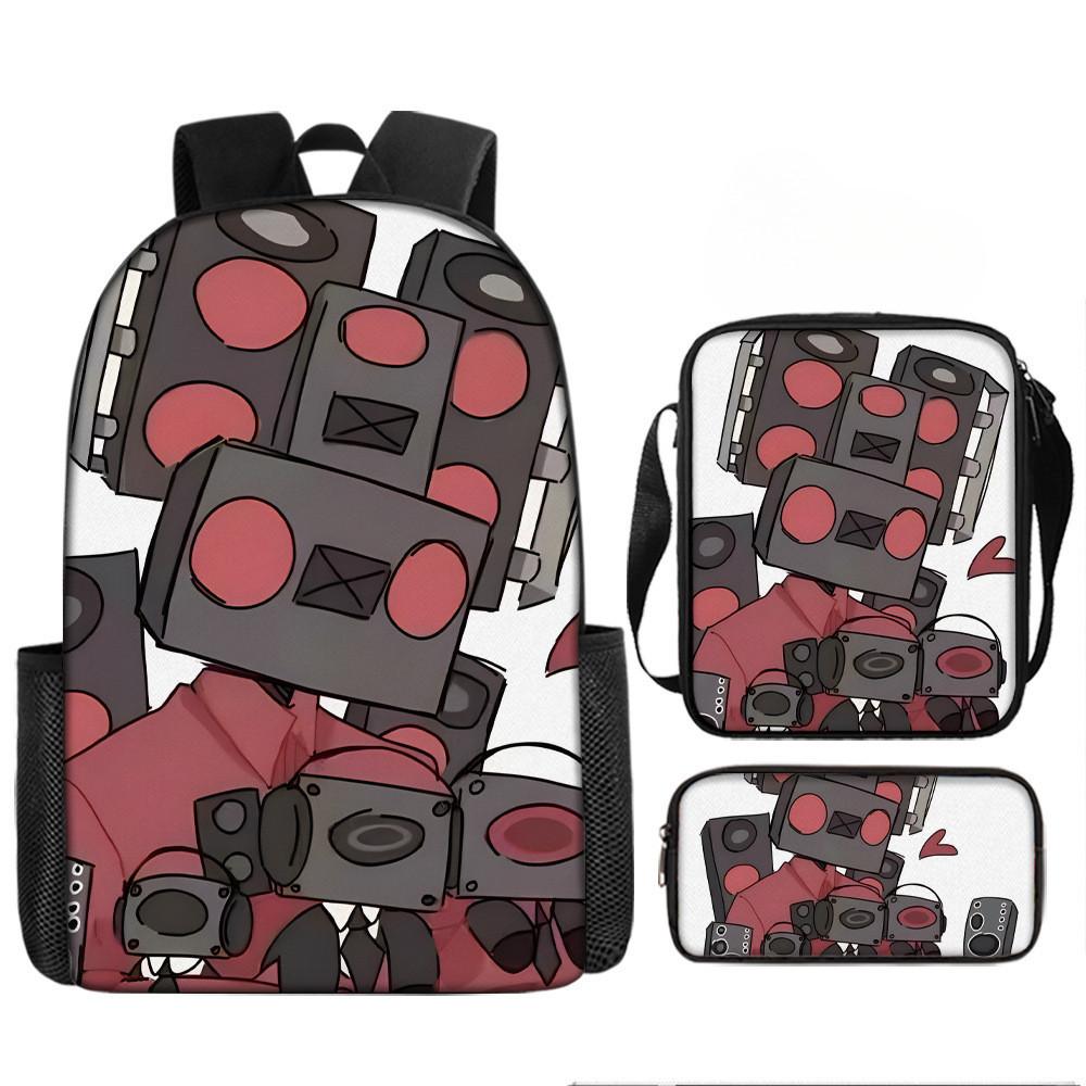 Skibidi Cartoon Toilet Printed Backpack Child Schoolbag Shoulder Bag Pencil Bag