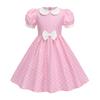 Fashion Children's Short-sleeved Polka Dot Dress With Baby Collar