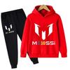 Kids' Messi Football Hoodie & Pants Set - 2-Piece Casual Sportswear for Boys & Girls, Spring & Autumn