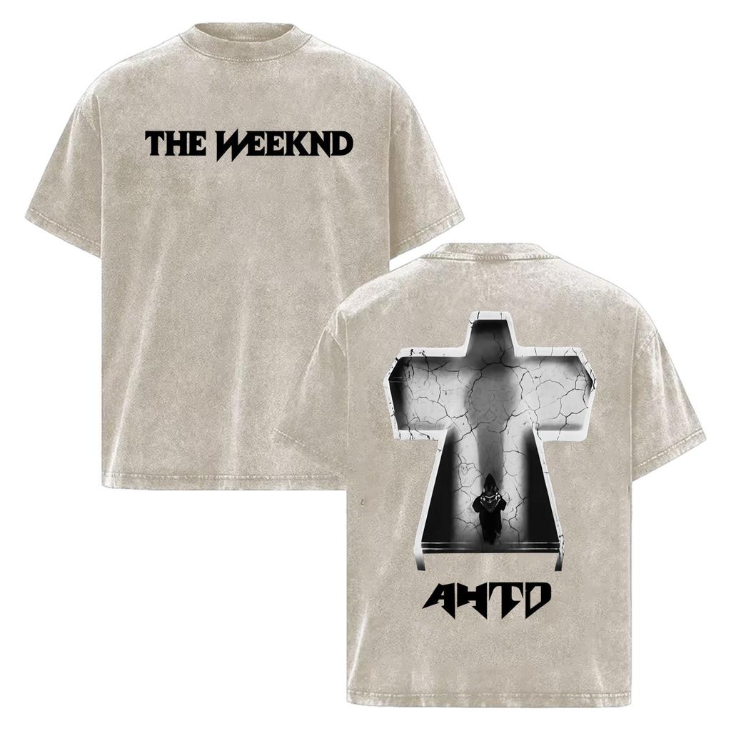 The Weeknd "one of The Girls" Letters Print T-Shirt Men Women Hip Hop Vintage Washed T-shirts High Quality Casual Cotton T Shirt