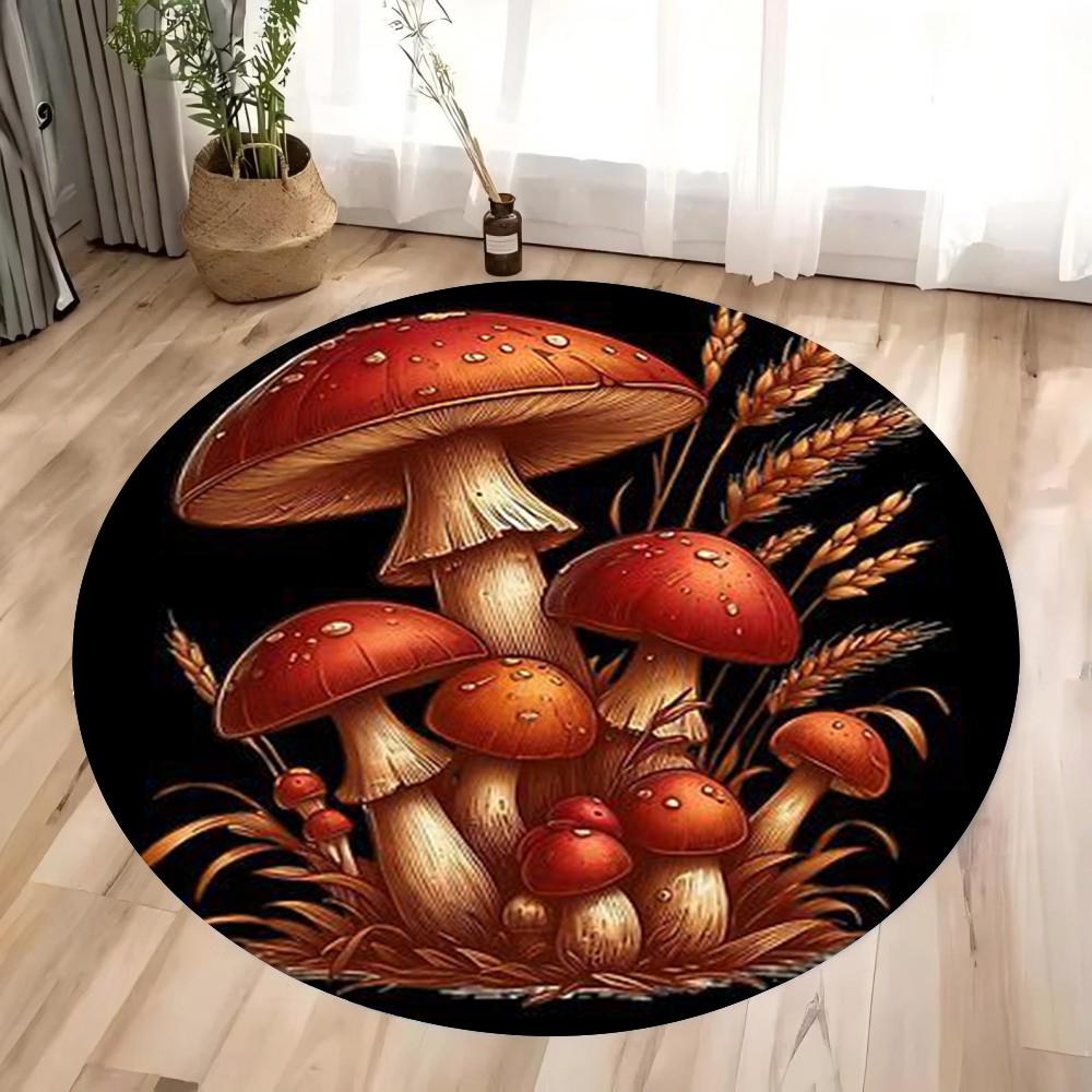 Enchanted Mushroom Kingdom Rug Colorful Round Forest Floor Mat Living Room Decor Bedroom Carpet Inspired By The Magical Forest