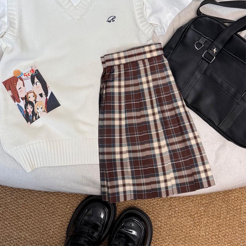 Japanese Style Authentic Pleated Tartan Skirt - School Uniform & Academic Style, Popular Whitening Summer Item