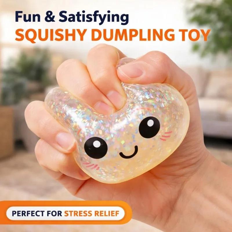Rainbow Color Steamed Bun Squishy Toy Cute & Adorable Design Stress Relief Soft Rebound Portable Simulation Bun Toy Decorations