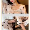 Korean Sweet Romantic Fleece Women's Pajamas Ins Elegant Heart Letter Print Nightgown Autumn/winter New Lazy Lounges