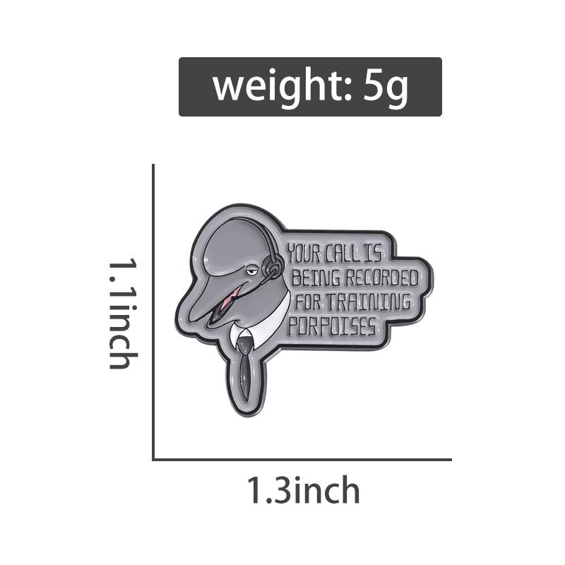Delfintraining Emaille-Pins Custom IHR ANRUF WIRD AUFGEZEICHNET Broschen Anstecknadeln Tierischer Schmuck Geschenk für Freunde