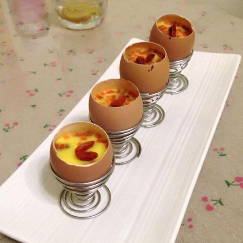 Nový nerezový podnos z pružinového drátu Držák na kalíšek na vejce