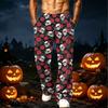 Men's Loose Fit Wide Leg Printed Pants with Pockets for Casual Sports and Everyday Wear