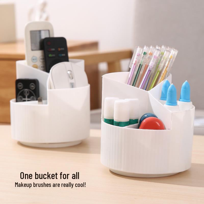 Tragbarer, rotierender Make-up-Pinselhalter: Großer Stauraum für Lippenstift, Augenbrauenstift, Lidschattenpinsel und Schreibwaren.