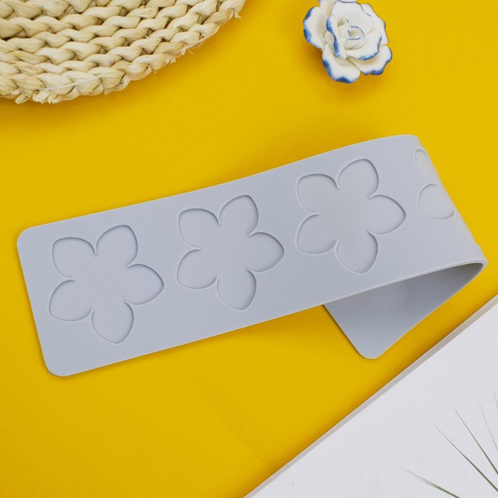 5 Stück Blütenblattmuster Spitzenmatte Fondant Präger Backdekorationsformen Kuchen Fondant Silikonform Einfach zu verwenden