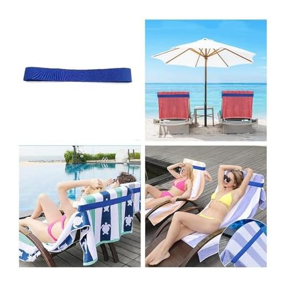 Towel Band for Beach Chairs - Easy To Install and Secure | Beach Towel Band for Lounge Chairs - For Adults, Teens, Women, Couples, Cruise Ships,