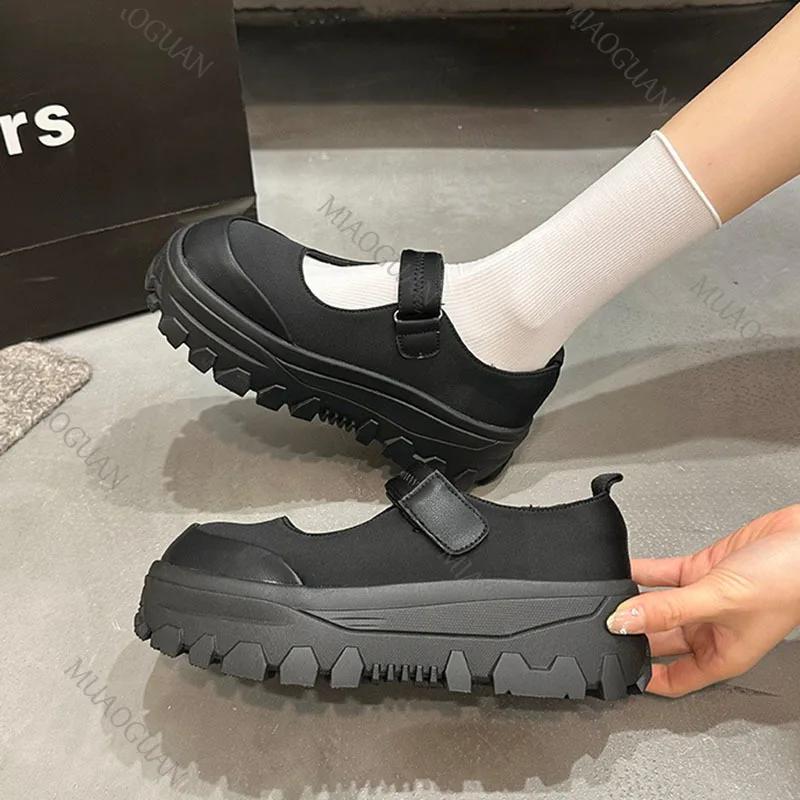 High Quality Fashion Retro Thick Bottom Mary Jane Shoes Chunky High Heeled Shallow Mouth Single Shoe Platform Sneakers for Women