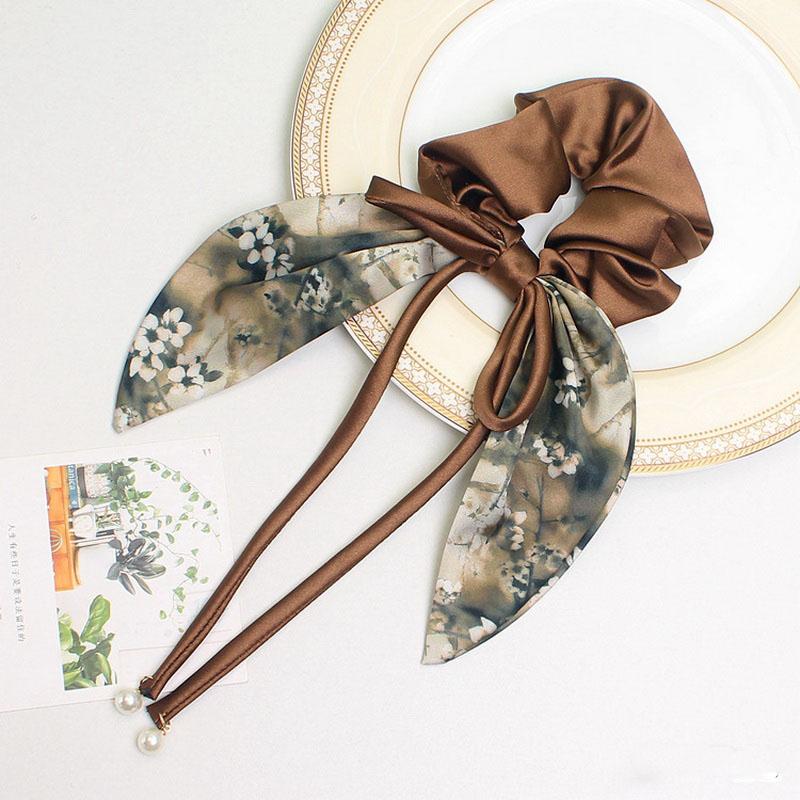 Korea Satin Bow Hair Bands For Women Black Elastic Hair Tie Girls Bows for Hair Coquette Hairbands Handkerchief Scrunchies