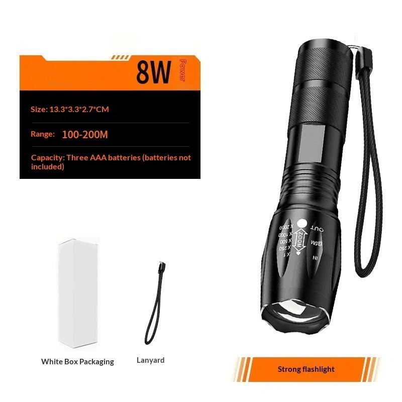 High Power Led Flashlight Zoomable Aluminum Camping Torch Waterproof Uses Batteries Outdoor Activities