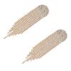 1 Pair Shiny Rhinestone Chandelier Tassel Earrings Long Ear Dangle Earring Geometric Shape Bridal Dangling Fringe Jewelry