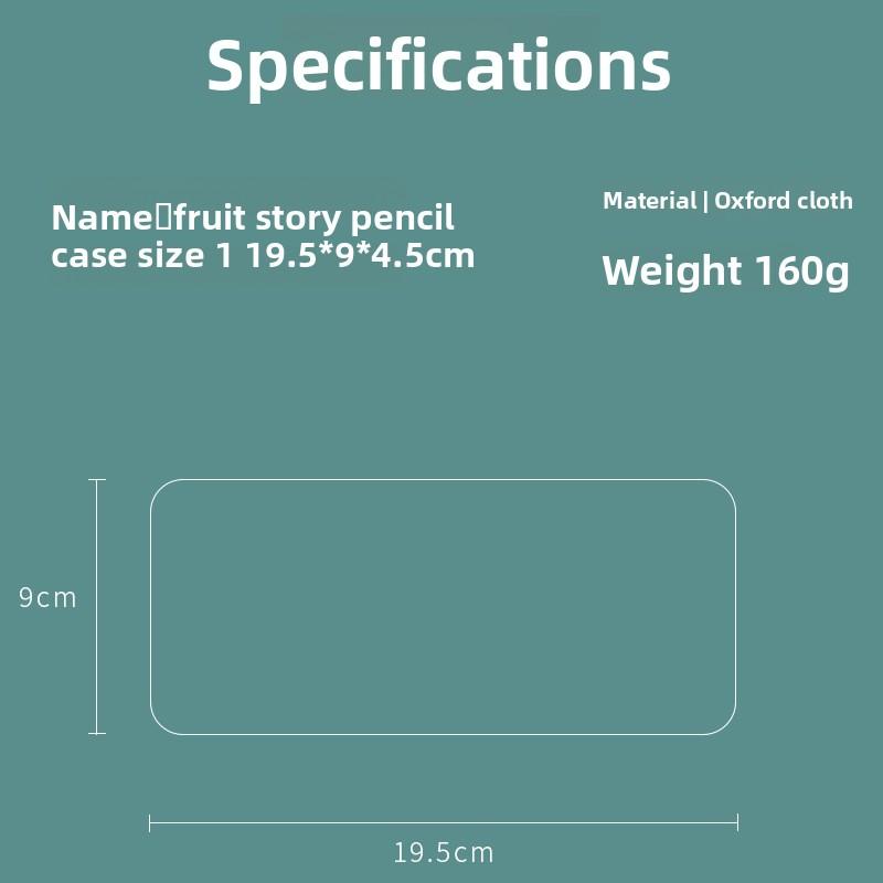Minimalist Student Stationery Storage Fruit Pencil Case Oxford Cloth Pen Bag Large Capacity School Supply